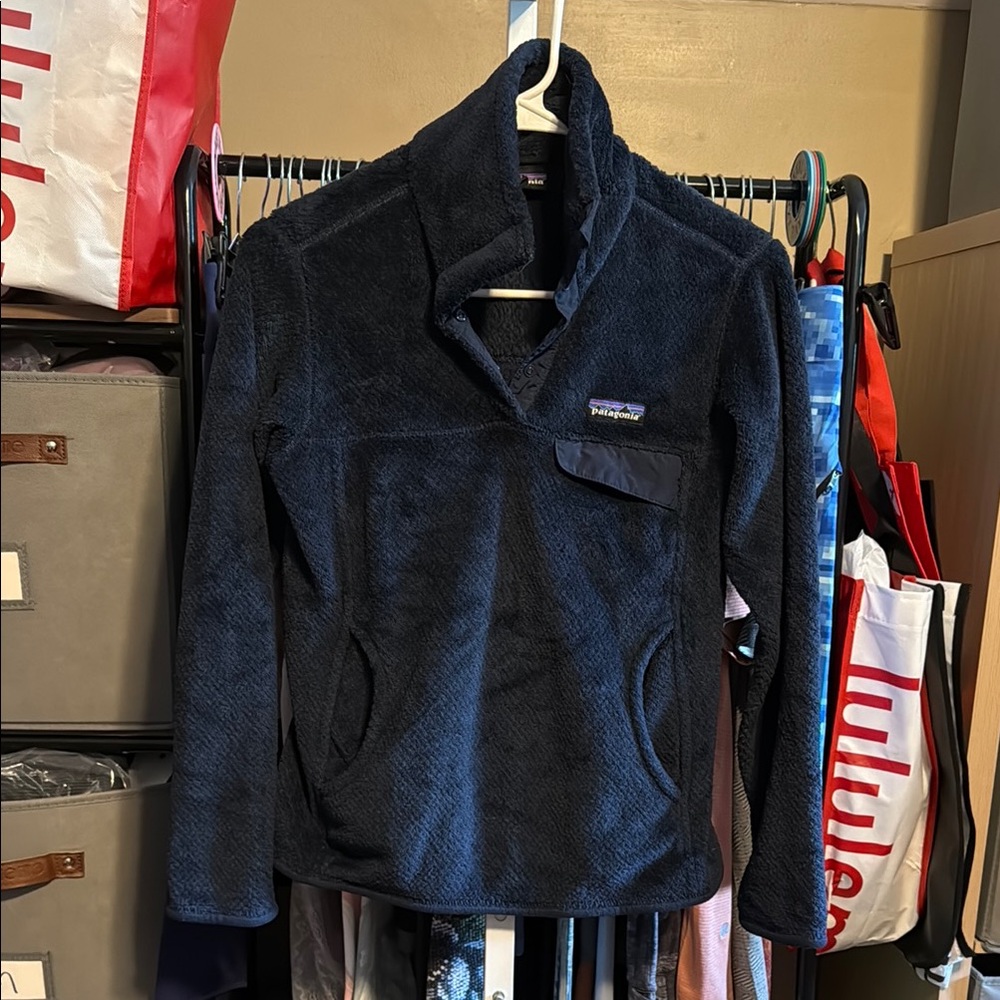 Women’s Patagonia Re-Tool Snap-T Pullover Sz XS Navy Blue X-Dye